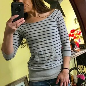 🎂Mossimo Striped 3/4 Sleeve Top